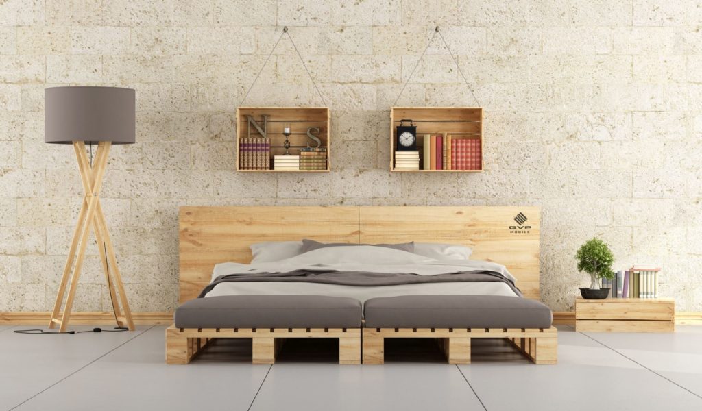 cama feita de pallet de madeira