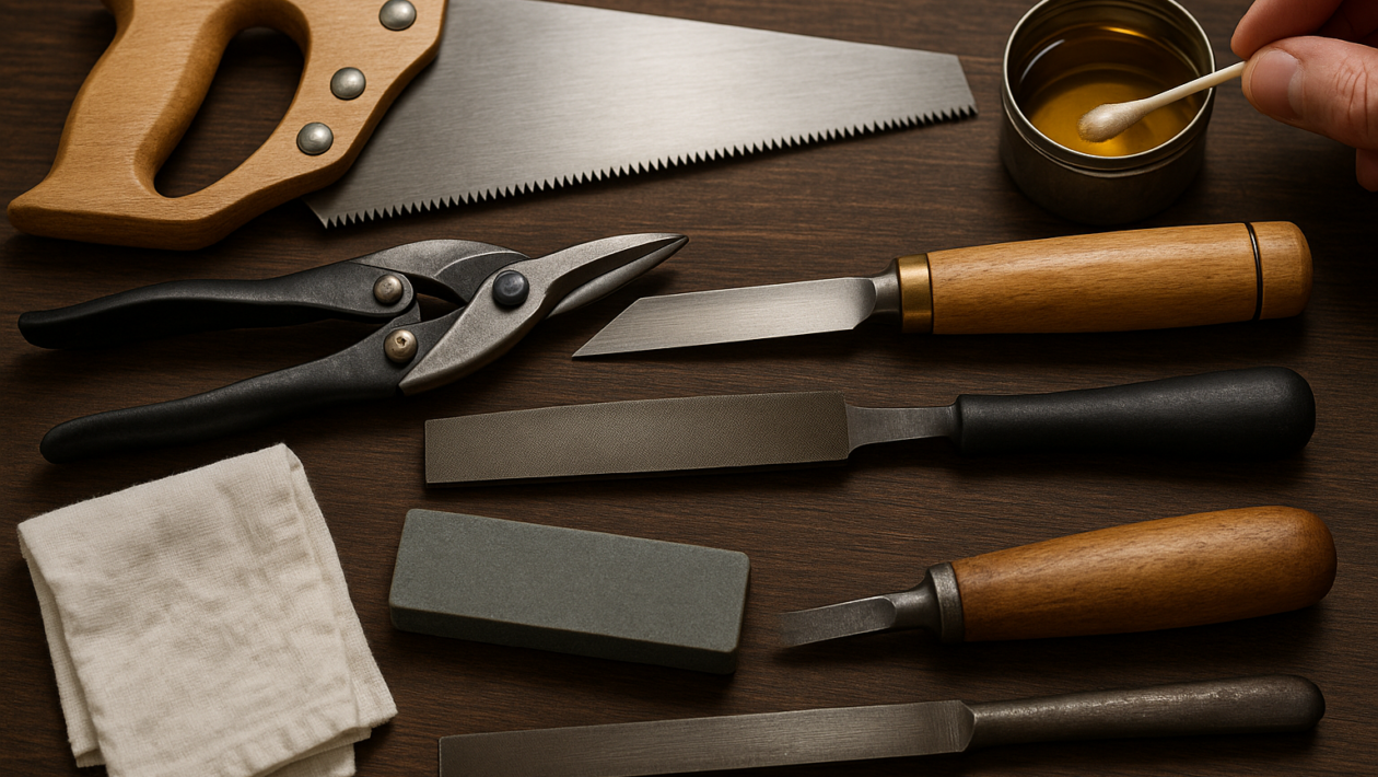como manter ferramentas afiadas e limpas