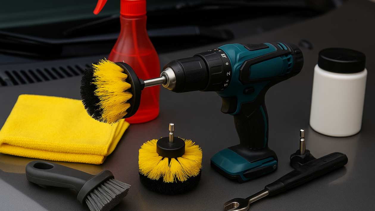 escova rotativa para parafusadeira limpeza carro