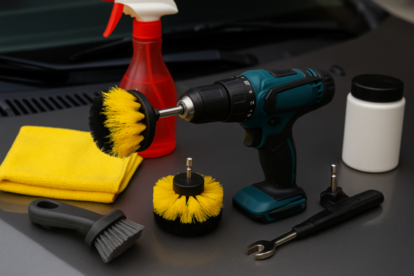 escova rotativa para parafusadeira limpeza carro