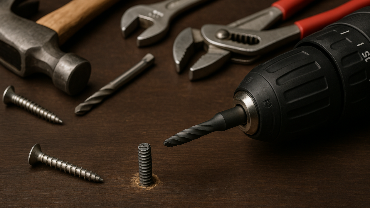 como tirar parafuso quebrado com furadeira