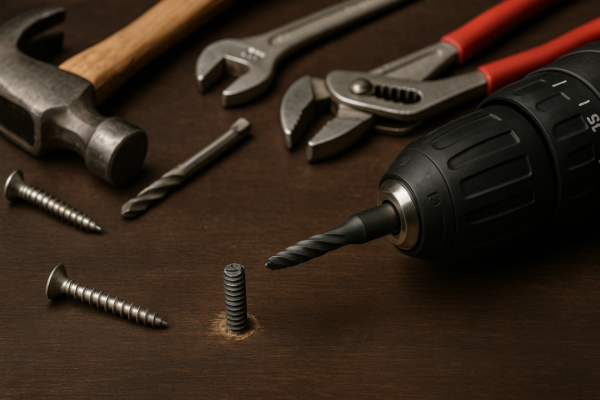 como tirar parafuso quebrado com furadeira